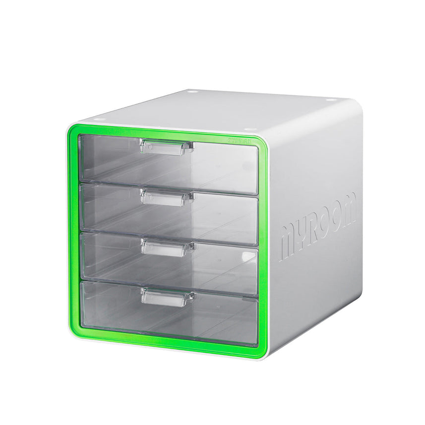 Litem | Multi Utility Storage Cabinet | 4 Drawers | Organiser |Green | My Room | For Office & Home