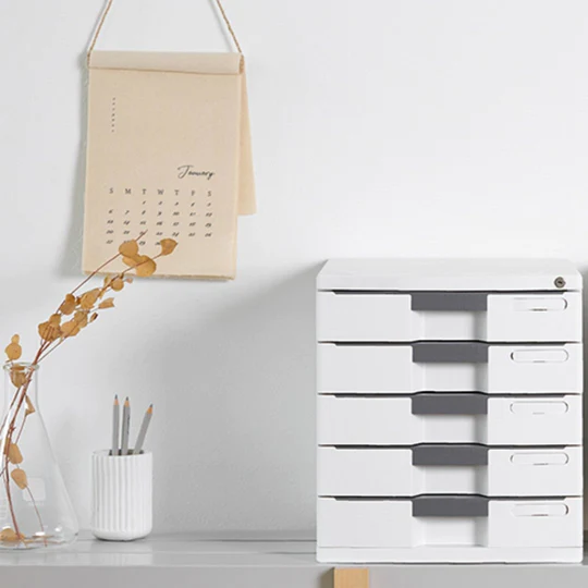 Sysmax New Max Lockable File Cabinet 5 Drawers - Grey
