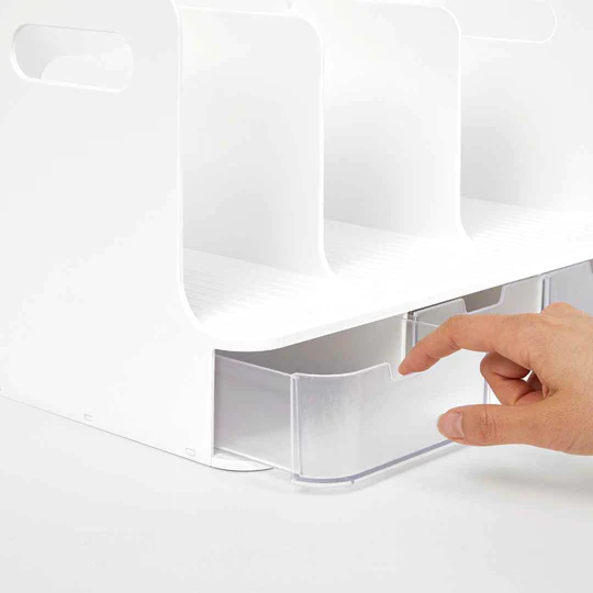 Sysmax 3 Drawers Olio Book Rack with 3 Compartments - White