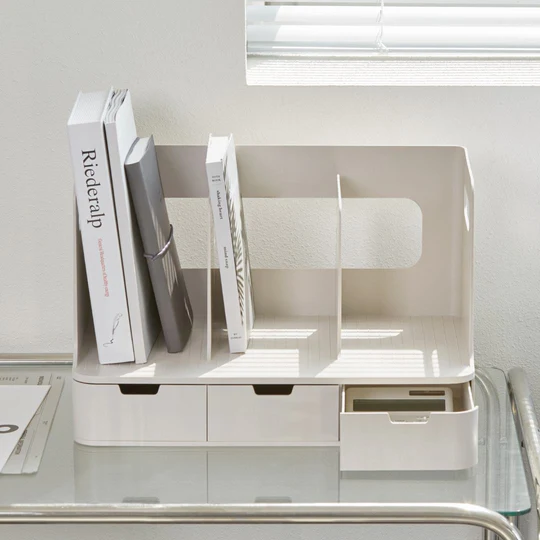 Sysmax 3 Transparent Drawers Olio Book Rack with 3 Compartments - White