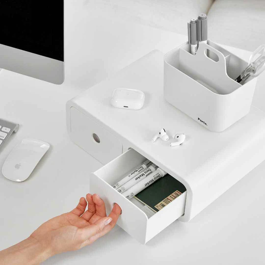 Sysmax | Storage Box | Monitor Stand | Dark Grey | For Office & Home | Olio Box