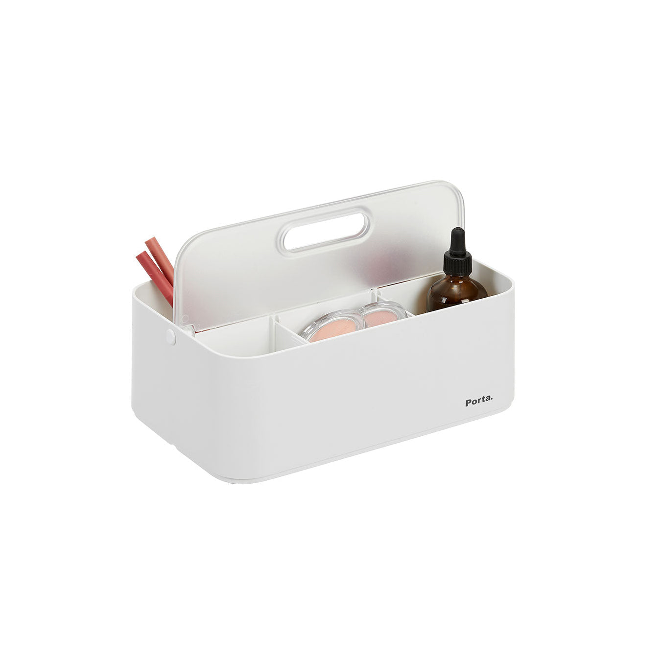 Litem | Portable |Stackable |Organizer with Lid and Adjustable Compartments | White Transparent