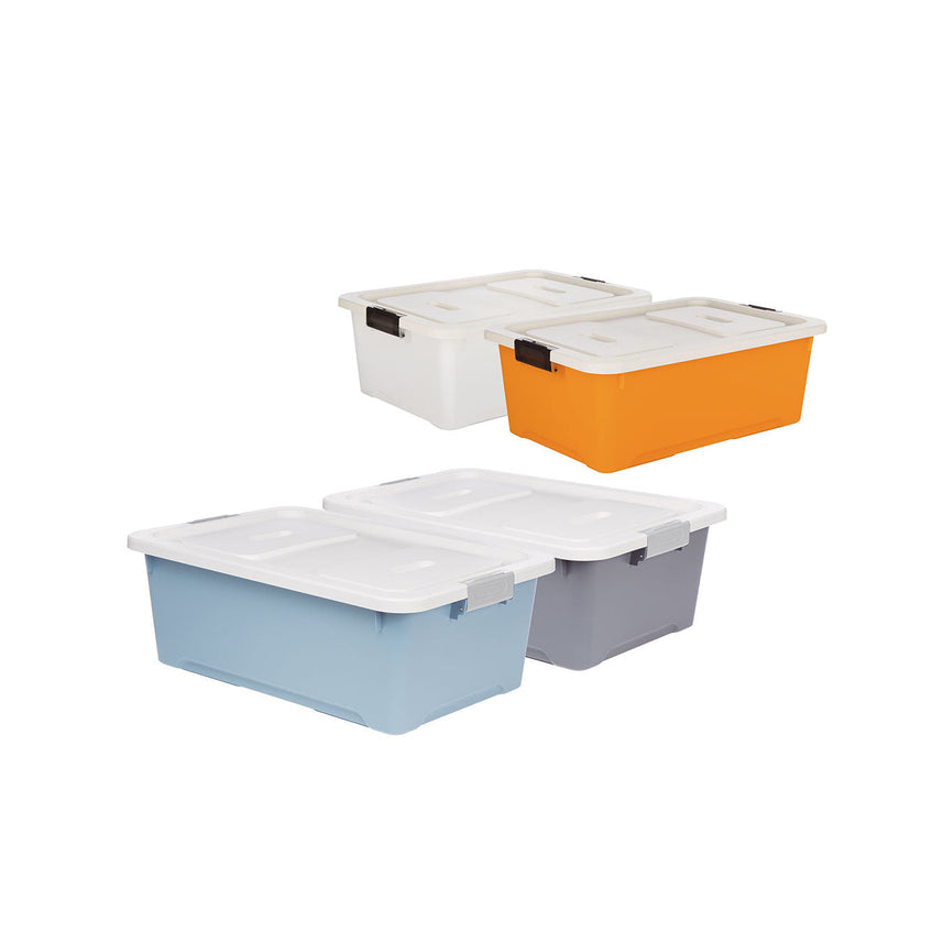 Litem | Multi Utility Storage  Box |Organizer  | 17 litres | Orange | Living Box | For Office Home & Kitchen