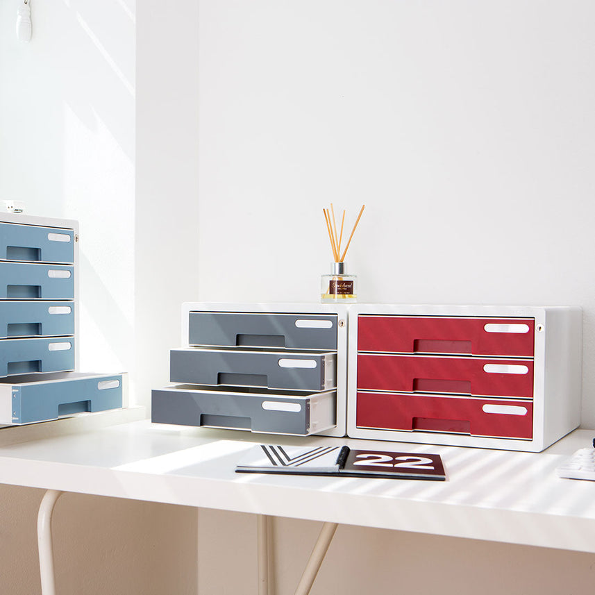 Sysmax |Lockable File Cabinet | 3 Drawers | Wine Red | For Office School  & Hospital