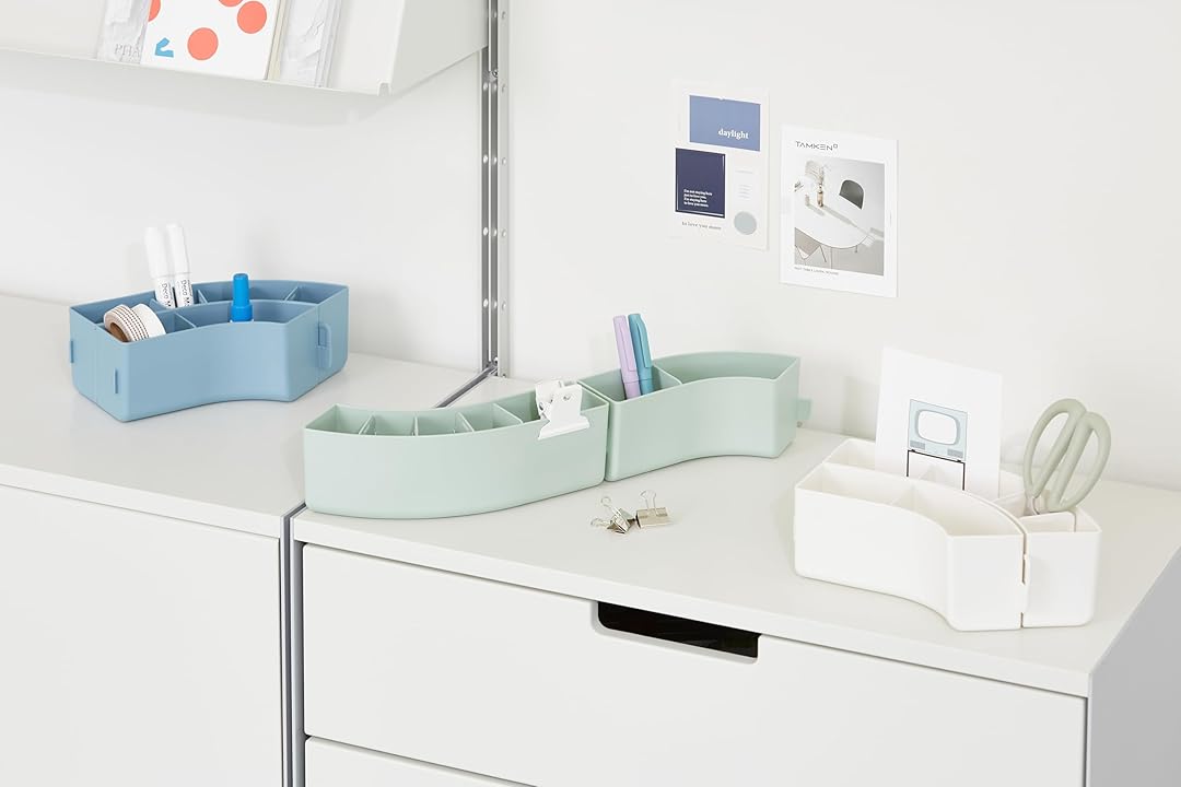 Litem |Pen Stand | Organiser | 6 Compartment | Sage Green |  Train