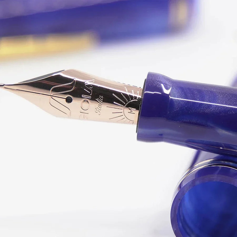Gioia | Metis Fountain Pen | Blue Aesthetic | Rose Gold Trims