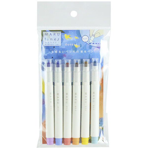 MARU liner Highlighter 6 Color Sets / Epoch Chemical