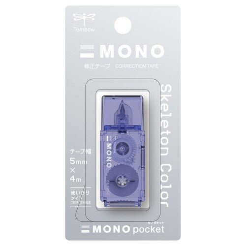 Tombow | Correction Tape | 4m | Mono Pocket | Skeleton Colors | Non-Refillable | 5mm | CT-CM5C