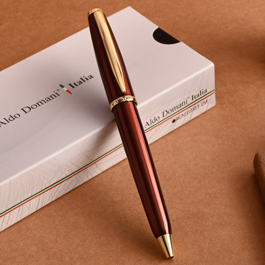 Monteverde Aldo Domani Ball Pen - Brown GT - penpencilink