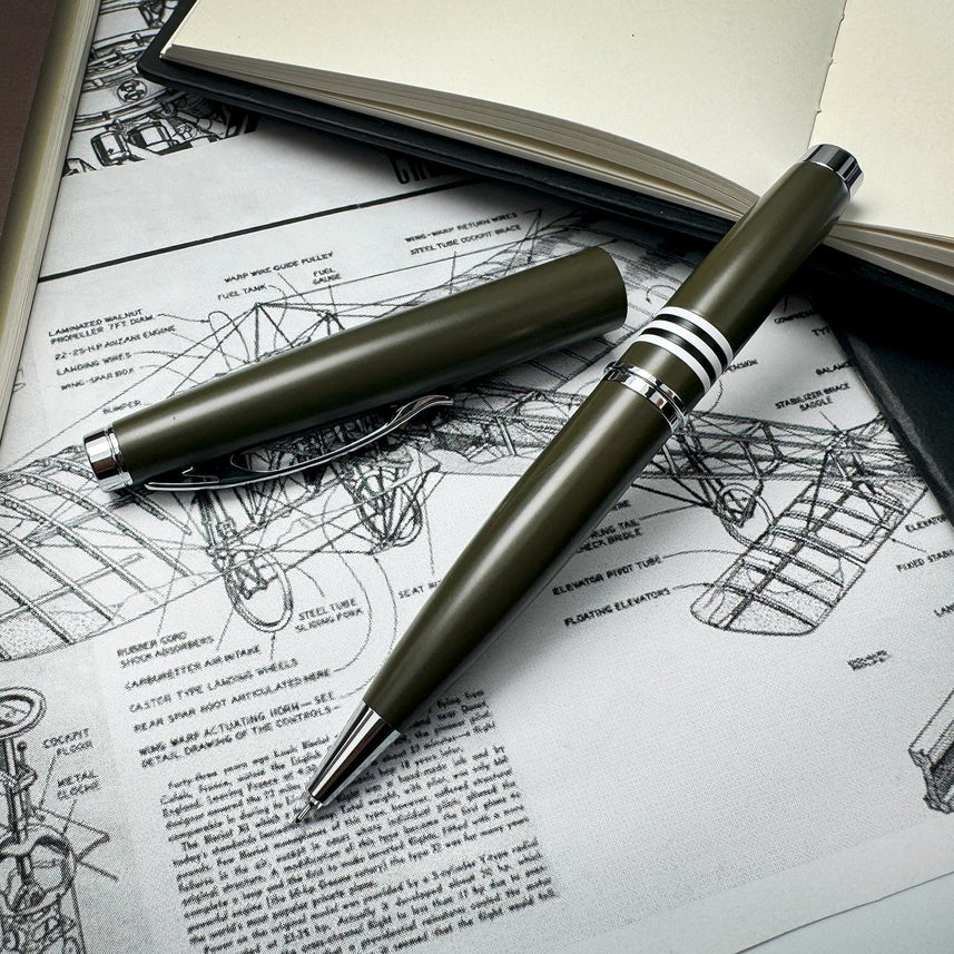 Monteverde Dakota Roller Ball Pen - Military Green CT - penpencilink