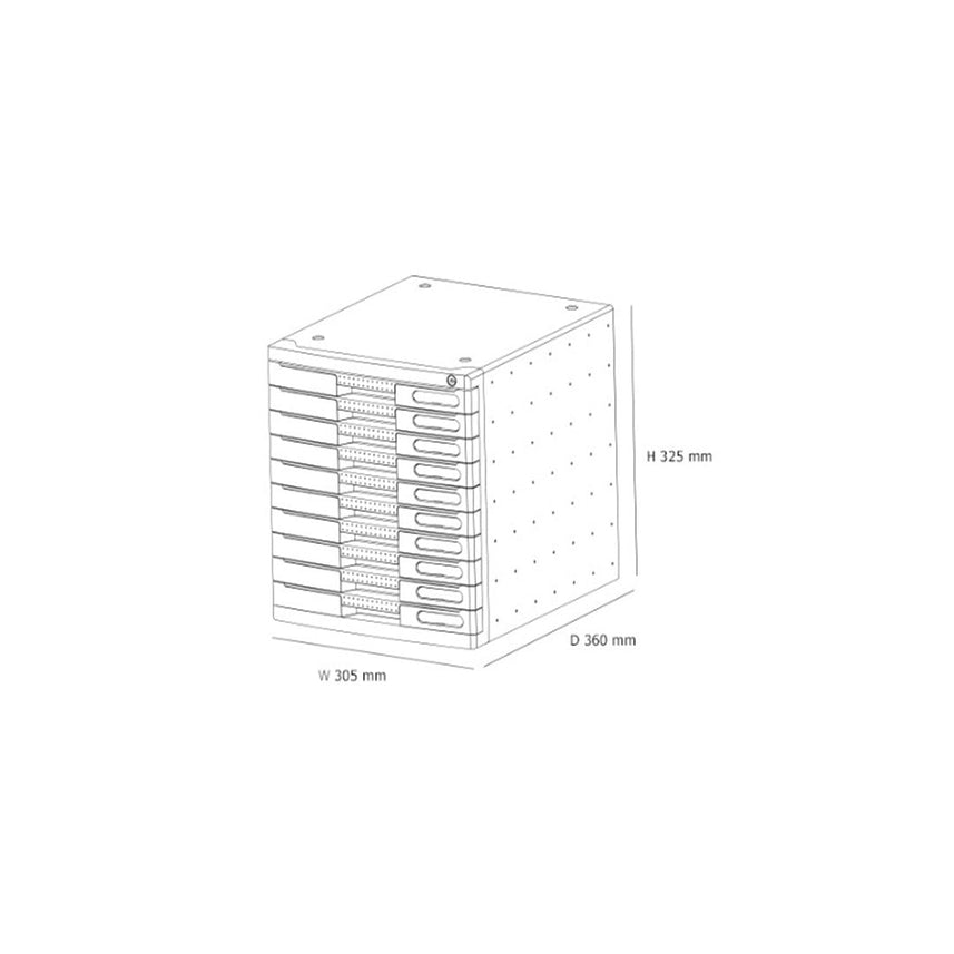 Sysmax New Max Lockable File Cabinet 10 Drawers - Blue