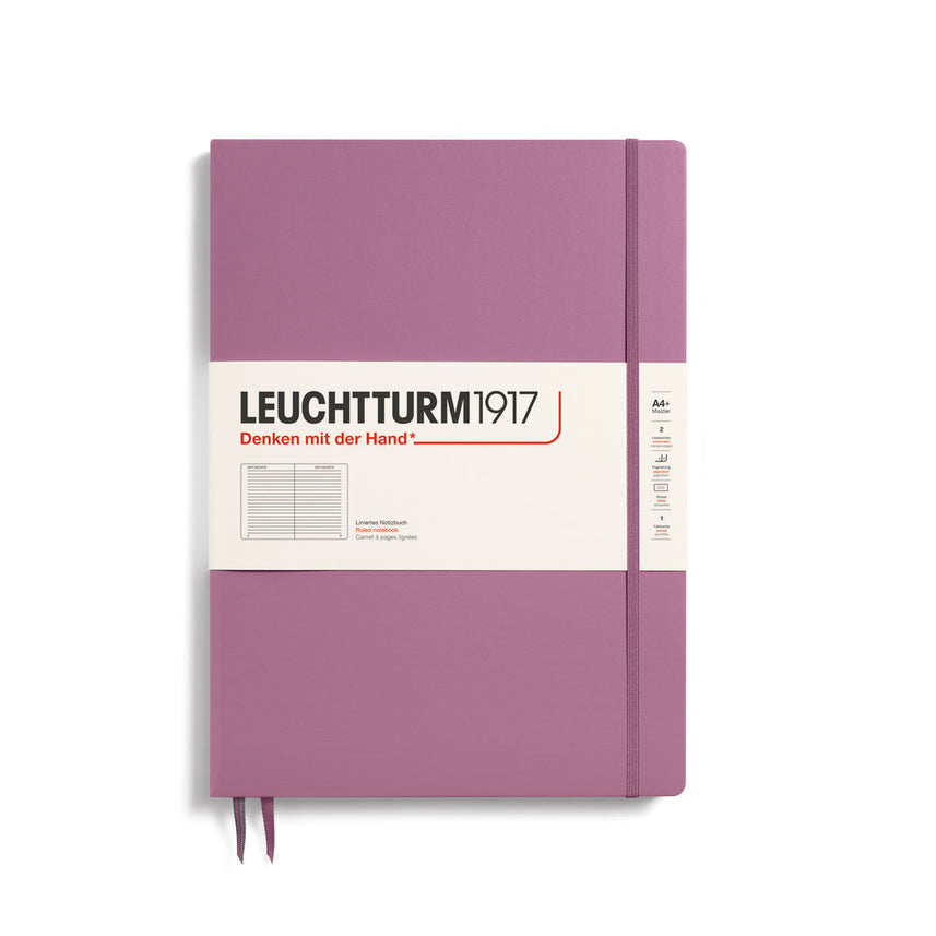 LEUCHTTURM1917 Hardcover Notebook Master Slim (A4+), Ruled, 123 Pages - Dusty Rose