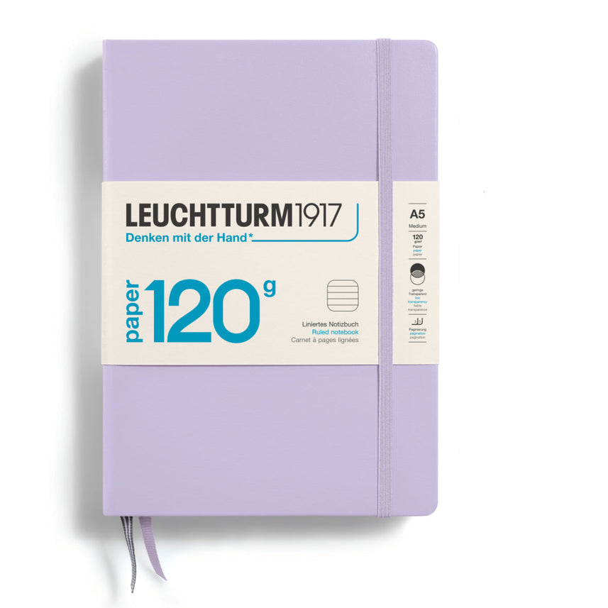 LEUCHTTURM1917 120G Edition Hardcover Notebook Medium (A5), Ruled, 203 Pages - Lilac
