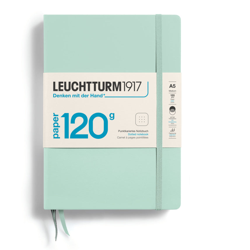 LEUCHTTURM1917 120G Edition Hardcover Notebook Medium (A5), Dotted, 203 Pages - Mint Green
