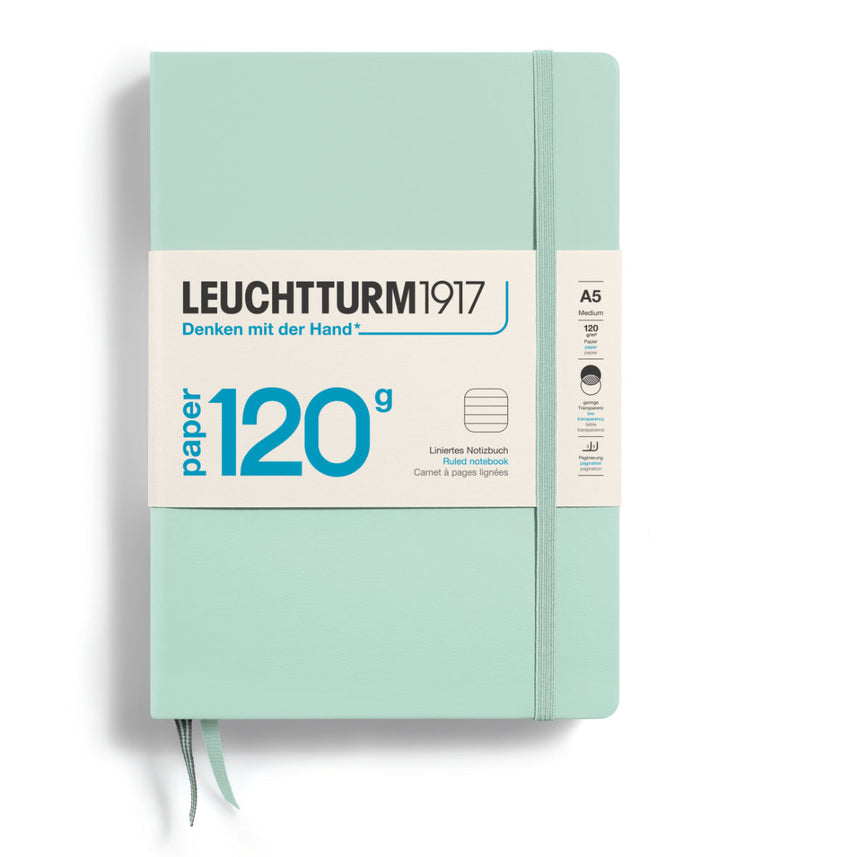 LEUCHTTURM1917 120G Edition Hardcover Notebook Medium (A5), Ruled, 203 Pages - Mint Green