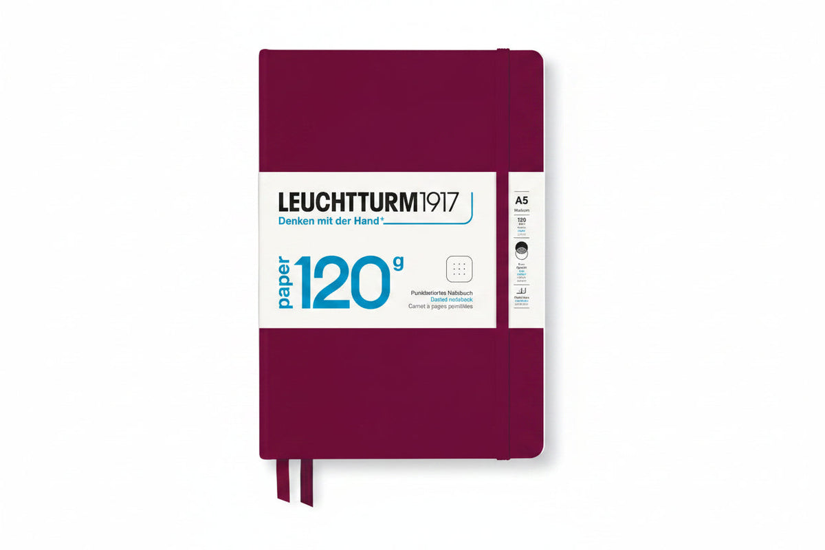 LEUCHTTURM1917 120G Edition Hardcover Notebook Medium (A5), Dotted, 203 Pages - Port Red