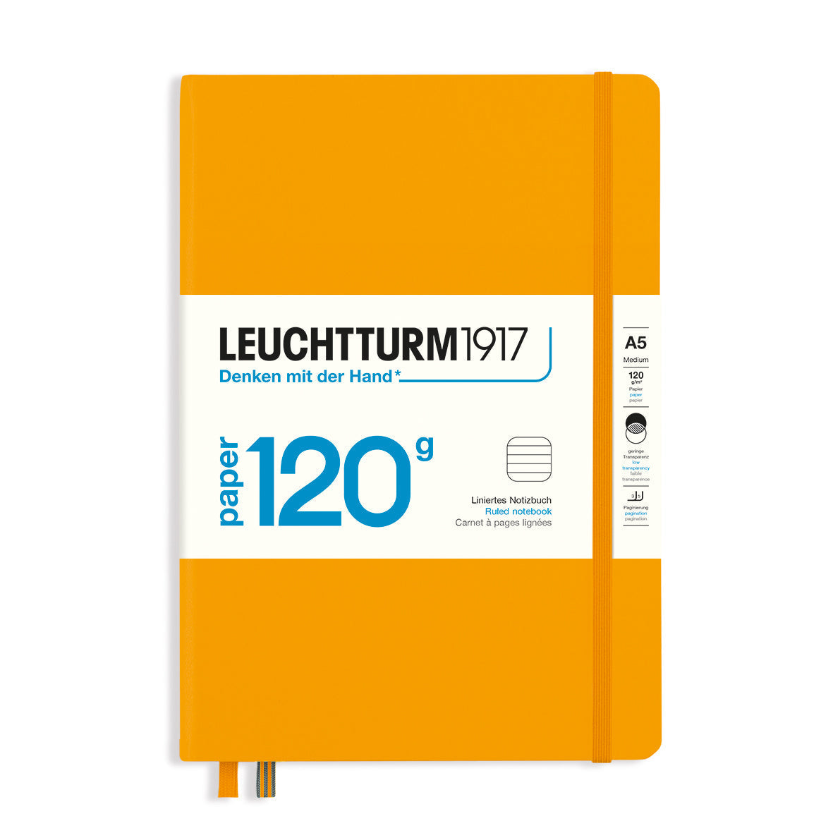 LEUCHTTURM1917 120G Edition Hardcover Notebook Medium (A5), Ruled, 203 Pages - Rising Sun