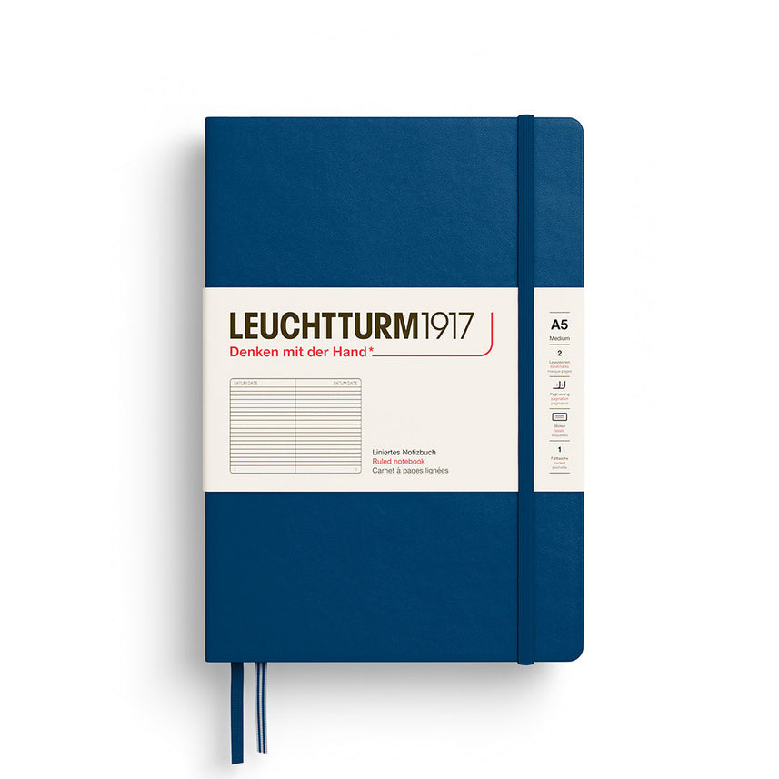 LEUCHTTURM1917 Hardcover Notebook Medium (A5), Ruled, 251 Pages - Indigo