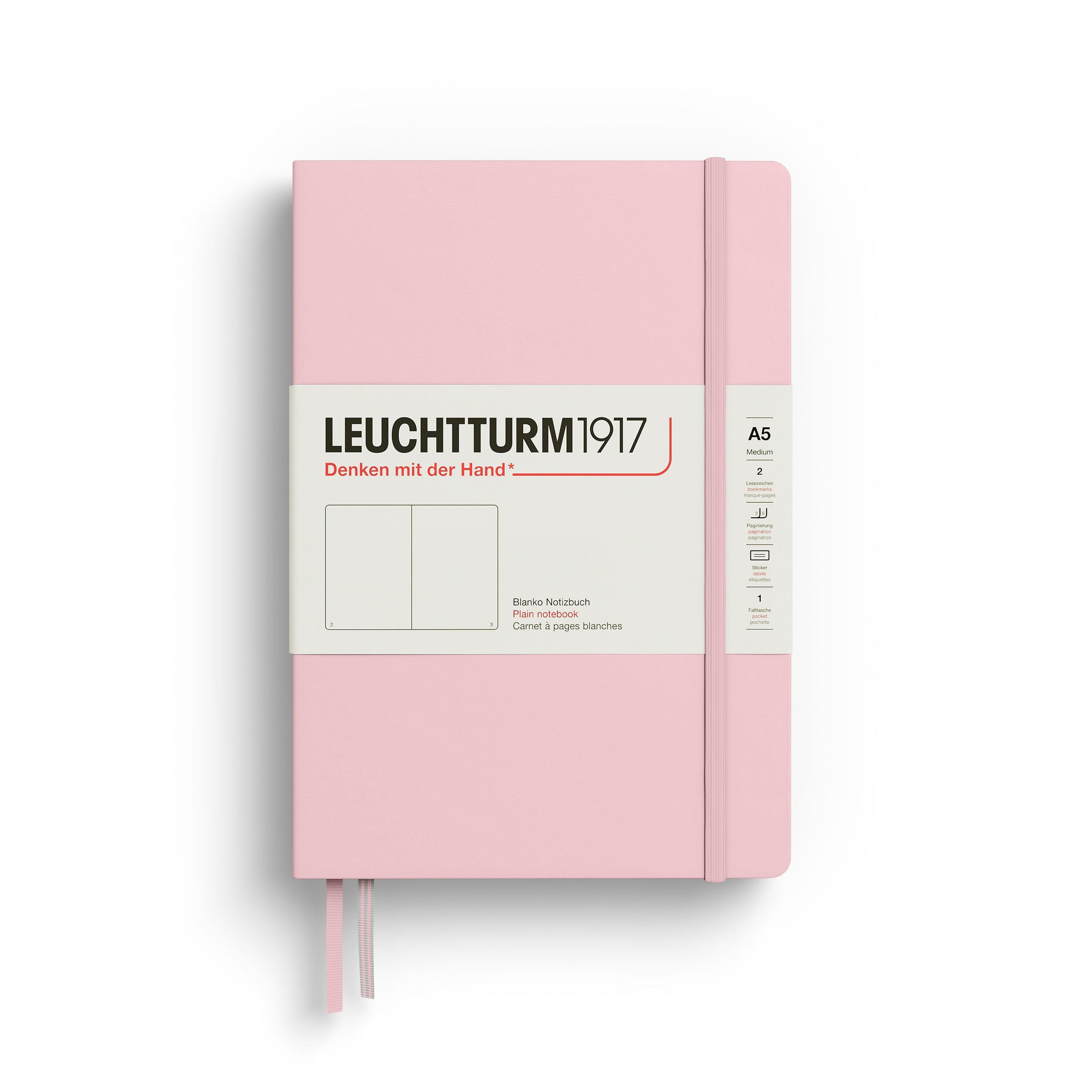 LEUCHTTURM1917 Hardcover Notebook Medium (A5), Plain, 251 Pages - Powder