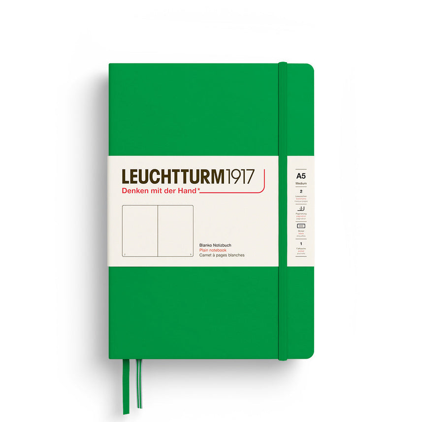 LEUCHTTURM1917 Hardcover Notebook Medium (A5), Plain, 251 Pages - Spring Leaf