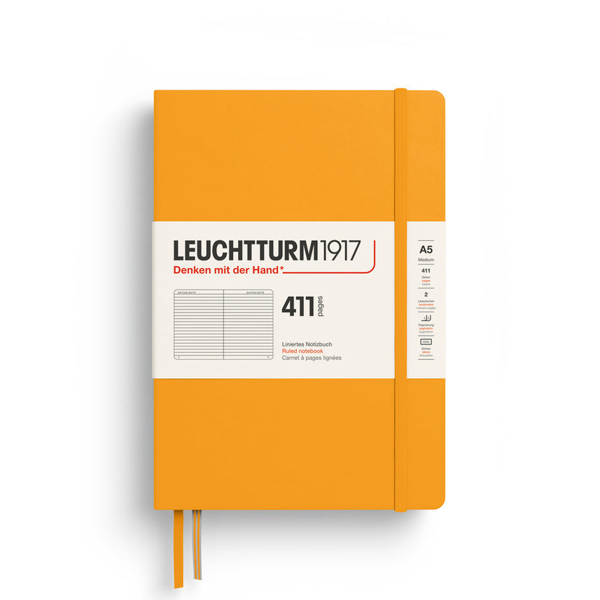 LEUCHTTURM1917 Hardcover Notebook Medium (A5), Ruled, 411 Pages - Rising Sun