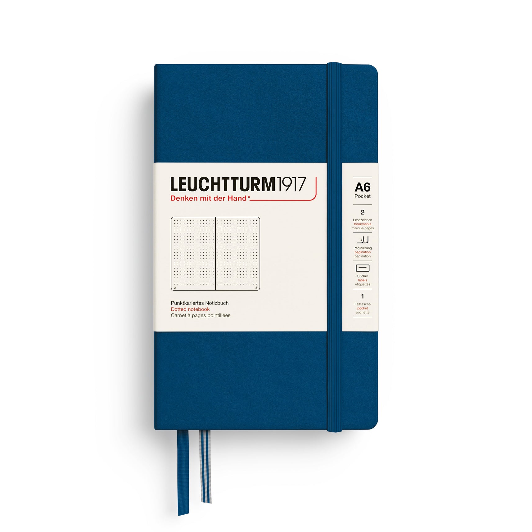 LEUCHTTURM1917 Hardcover Notebook Pocket (A6), Dotted, 187 Pages - Indigo