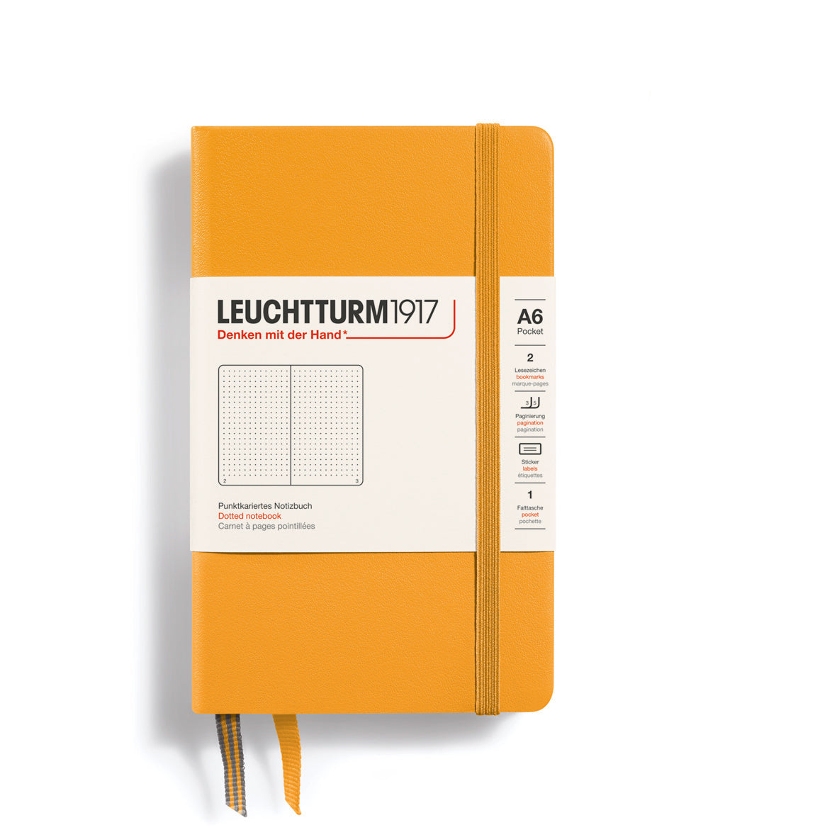 LEUCHTTURM1917 Hardcover Notebook Pocket (A6), Dotted, 187 Pages - Rising Sun