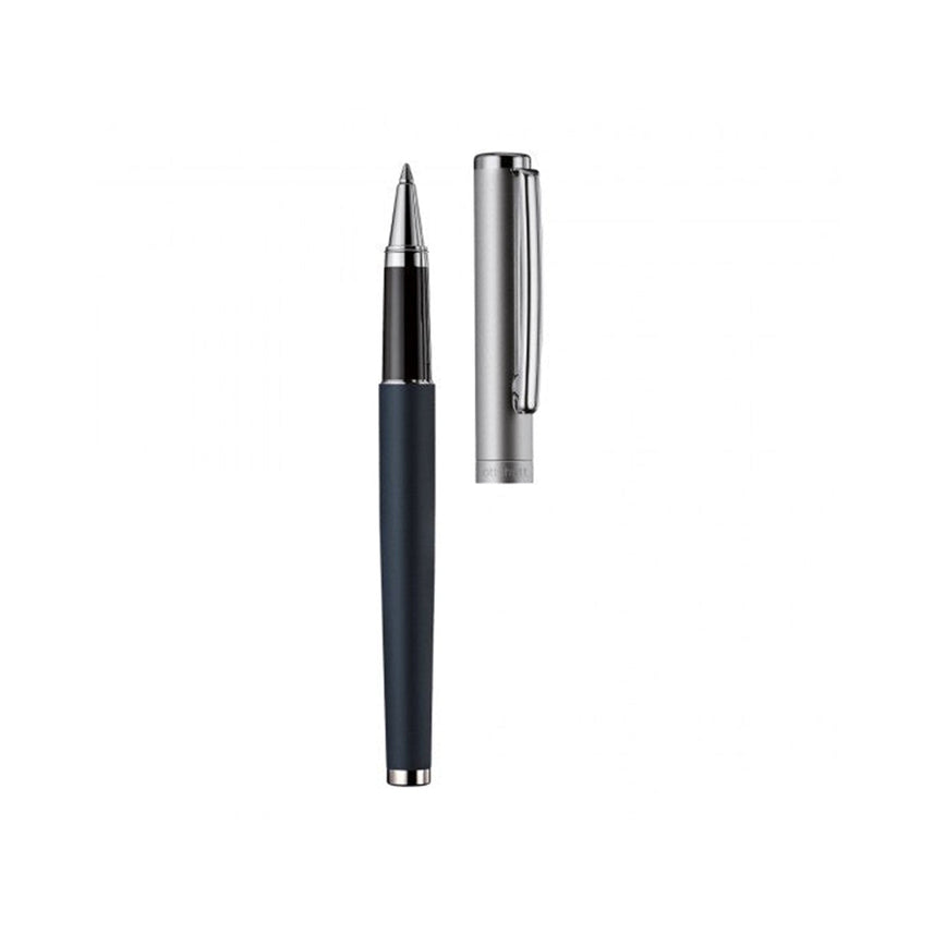 Otto Hutt | Design 01 | Roller Pen | Matt Blue | Lacquer Barrel