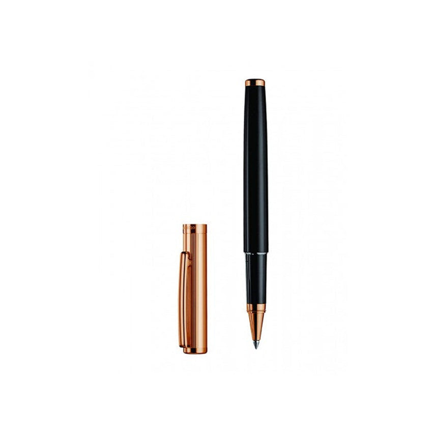 Otto Hutt | Design 01 | Roller Pen | With Black | Lacquer Barrel | Rose Gold