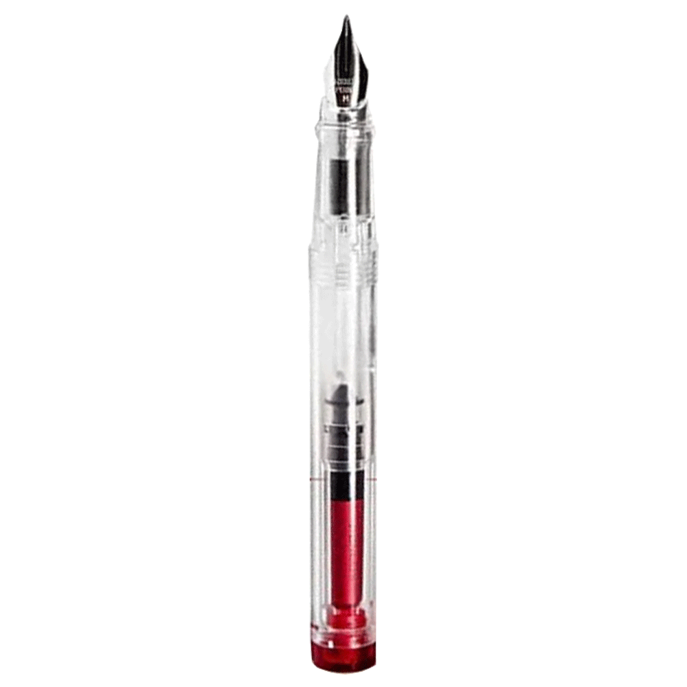 Penlux | Junior | Fountain Pen | Clear Body | Red