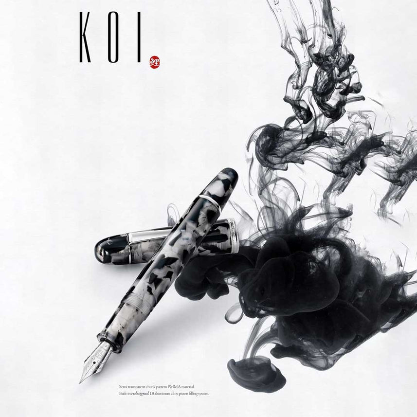 Penlux | Koi | Fountain Pen | King Body | Black & White | Piston Filling