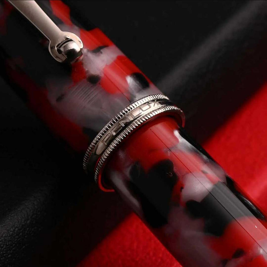 Penlux | Koi | Fountain Pen | King Body (Red,white And Black) | Piston Filling