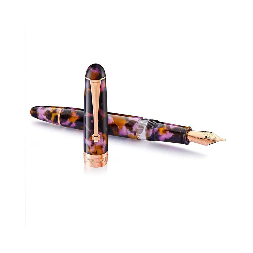 Penlux Masterpiece Delgado Euploea Brown Black Fountain Pen