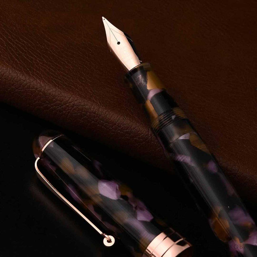 Penlux Masterpiece Delgado Euploea Brown Black Fountain Pen