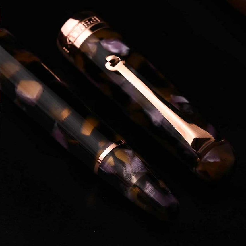 Penlux | Masterpiece Delgado | Fountain Ink Pen | Euploea | Brown Black | Piston Filling