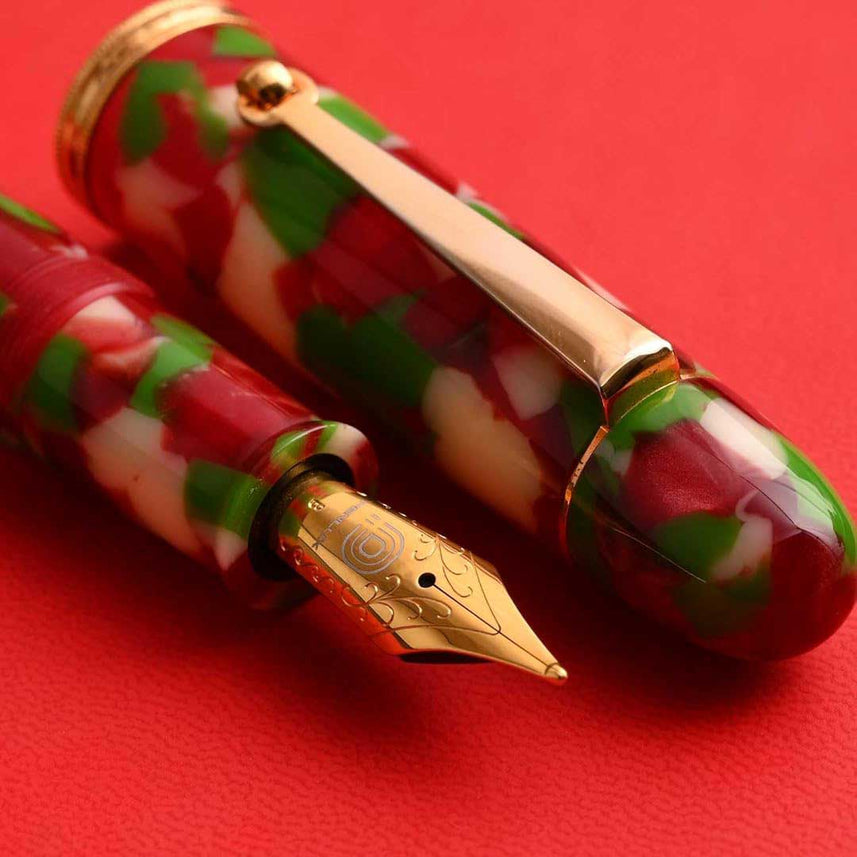 Penlux | Masterpiece Grande | Christmas Edition Fountain Ink Pen | Piston Filling | Oversize Pen with No. 6 Jowo Nibs