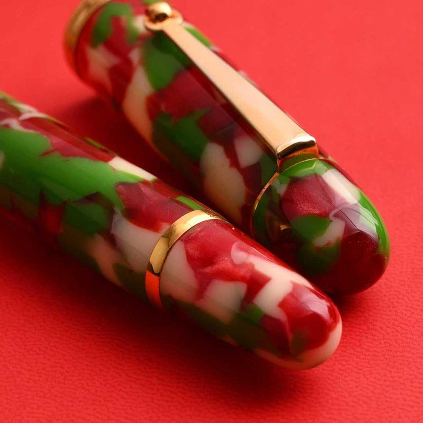 Penlux | Masterpiece Grande | Christmas Edition Fountain Ink Pen | Piston Filling | Oversize Pen with No. 6 Jowo Nibs