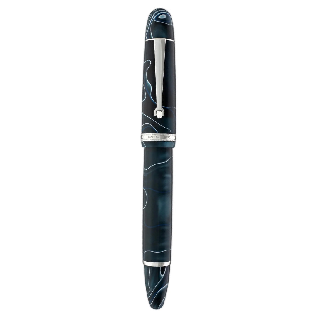 Penlux | Masterpiece Grande | Fountain Pen | Blue Swirl | Piston Filling