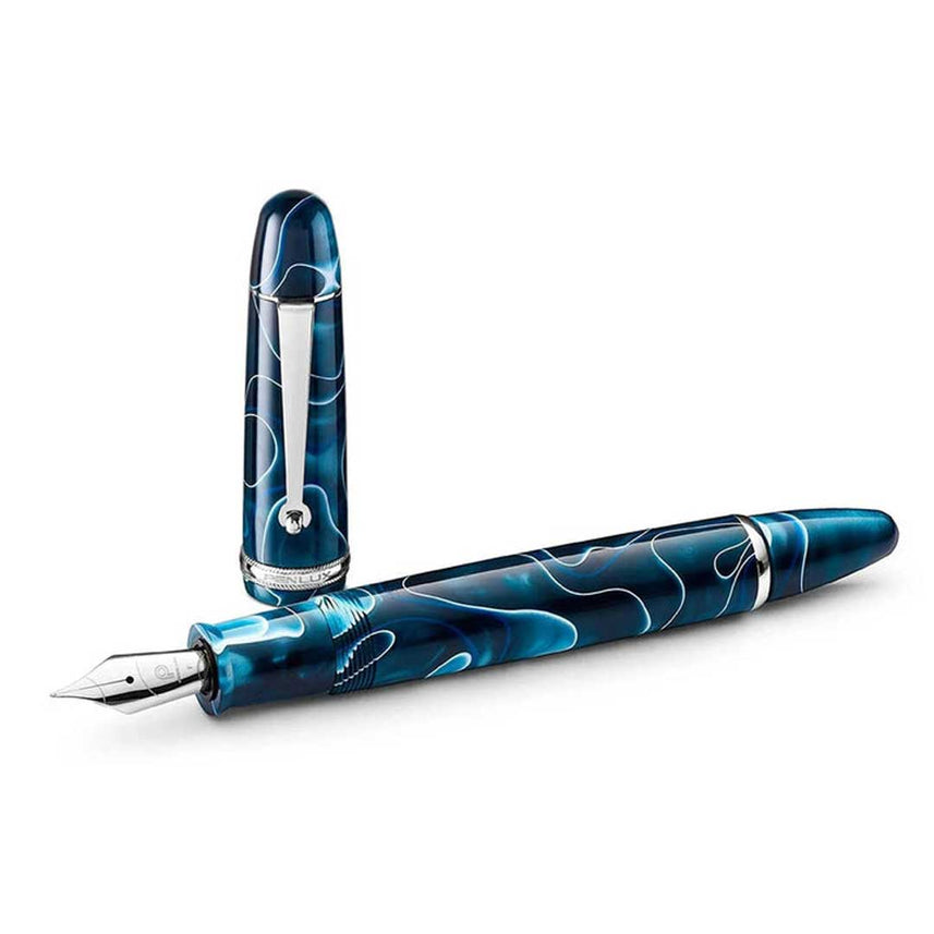 Penlux Masterpiece Grande Blue Swirl Fountain Pen