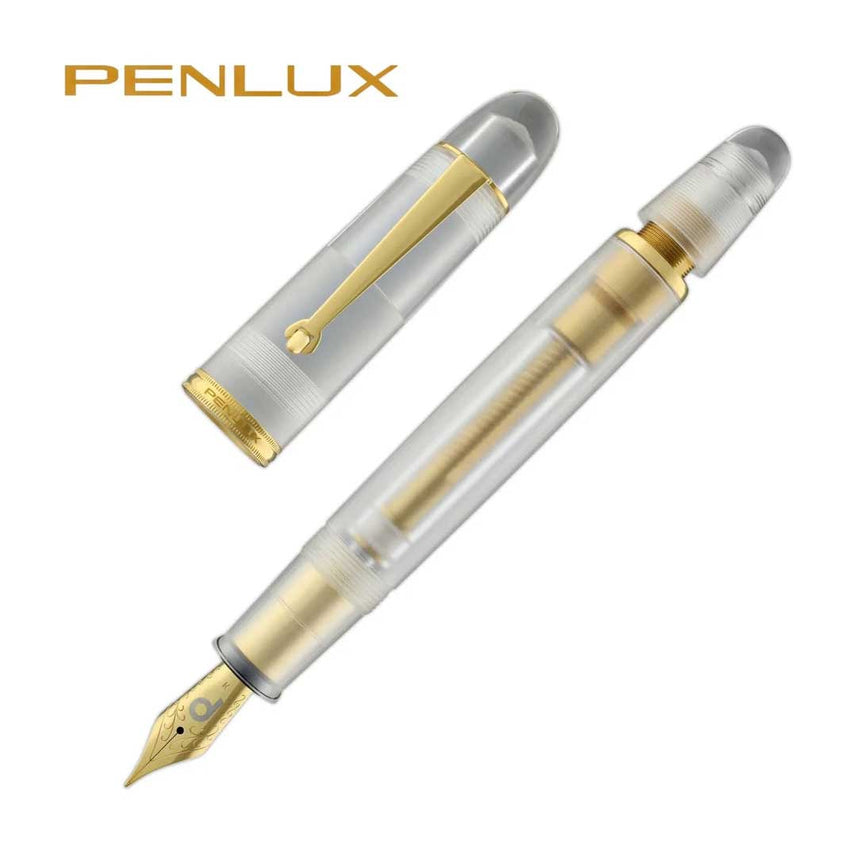 Penlux | Masterpiece Grande | Fountain Pen | Cloudy Bay | Clear Gold Trims | Piston Filling