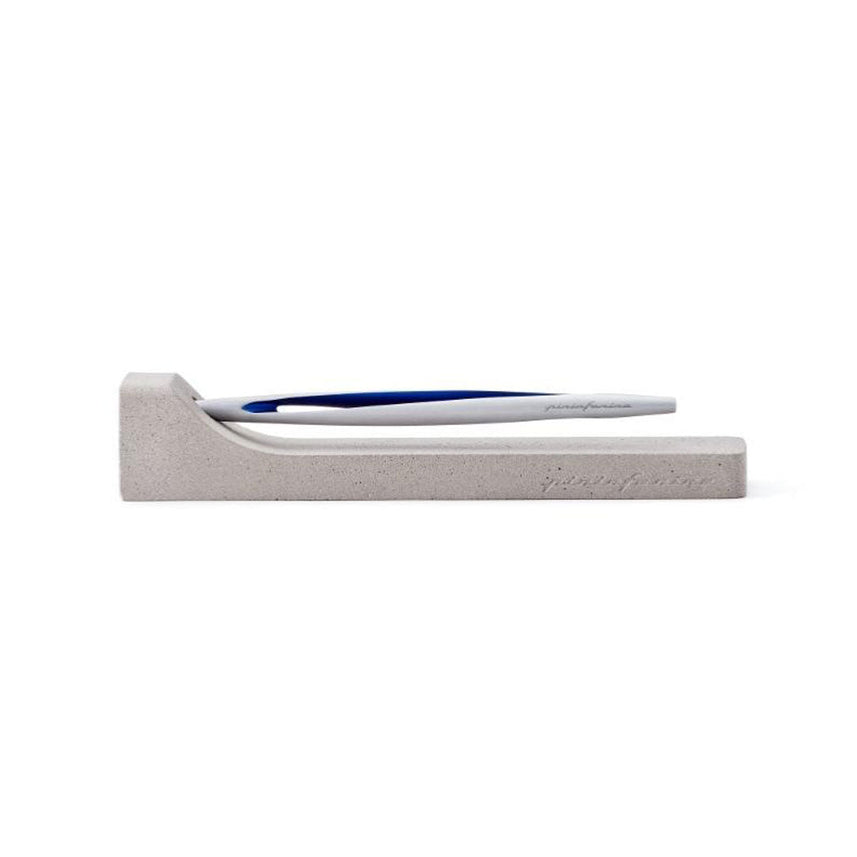 Pininfarina | Aero Blue Pencil | Ethergraf® metal alloy tip  | Raw Concrete Desk Stand