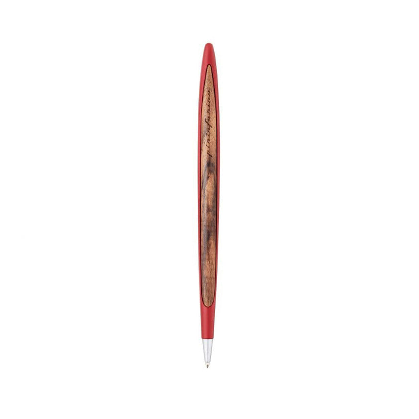 Pininfarina Cambiano Classic Ballpoint Pen with Solid Wood Desk Stand – Red