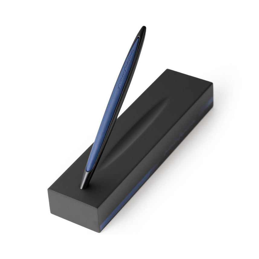 Pininfarina Cambiano Race Ballpoint Pen with Racing Desk Stand – Blue