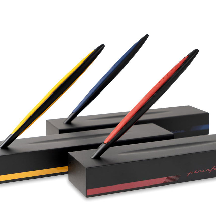 Pininfarina Cambiano Race Ballpoint Pen with Racing Desk Stand – Yellow