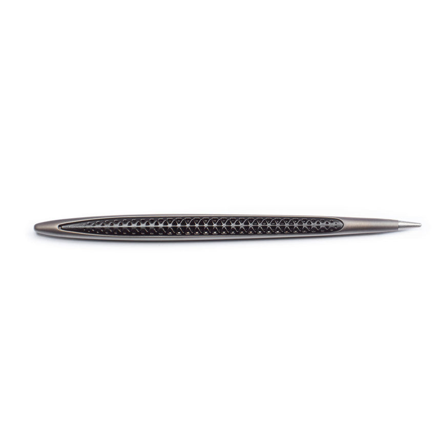 Pininfarina Cambiano Transitions Titanium Ballpoint Pen with Inclined Desk Stand