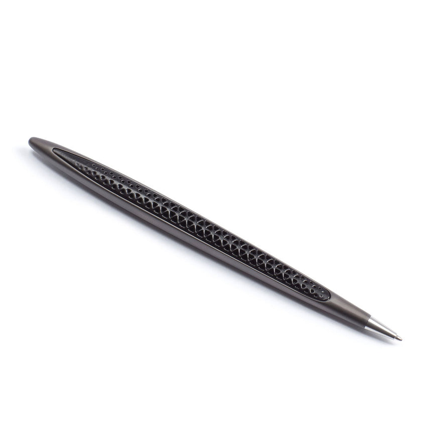 Pininfarina Cambiano Transitions Titanium Ballpoint Pen with Inclined Desk Stand