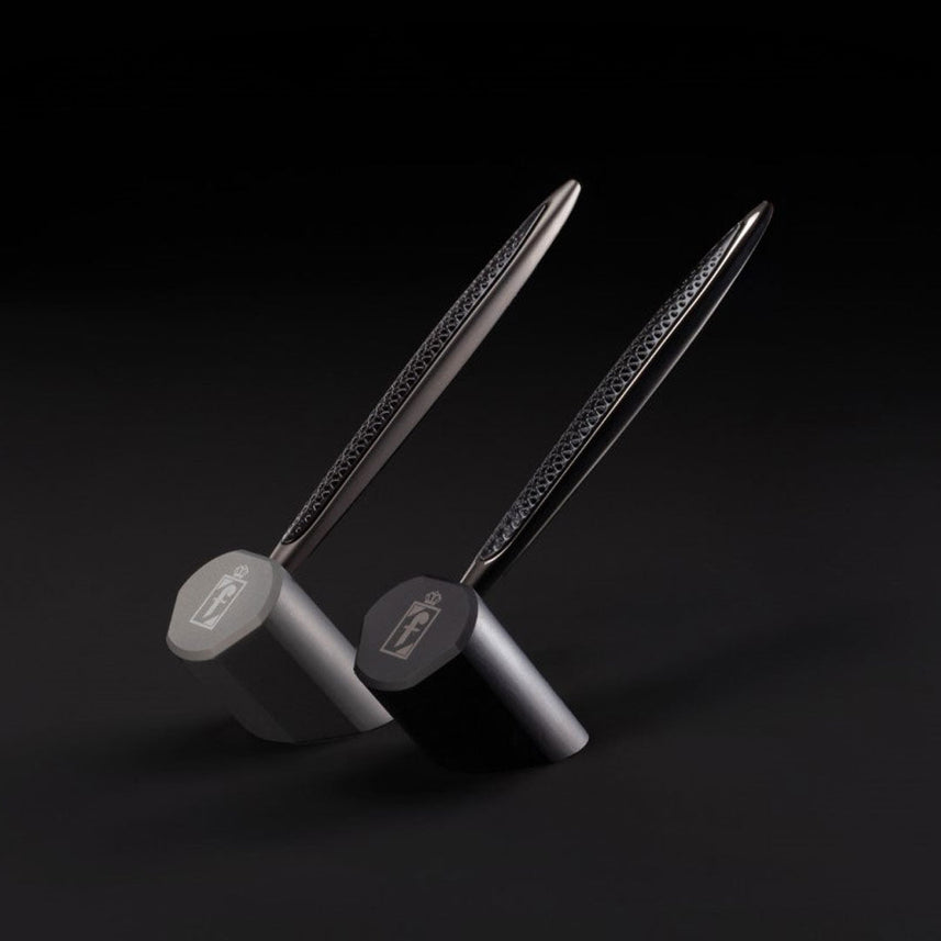 Pininfarina Cambiano Transitions Titanium Ballpoint Pen with Inclined Desk Stand