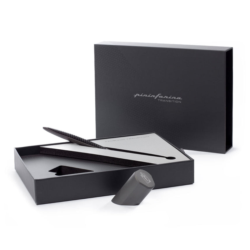 Pininfarina Cambiano Transitions Titanium Ethergraf Pencil with Inclined Desk Stand