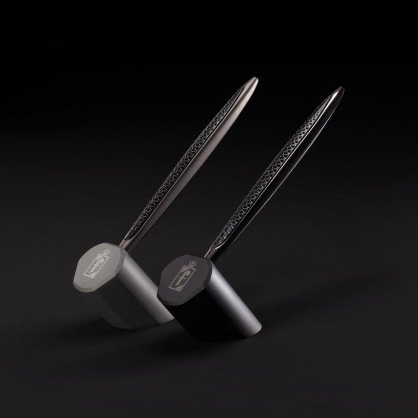 Pininfarina Cambiano Transitions Titanium Ethergraf Pencil with Inclined Desk Stand