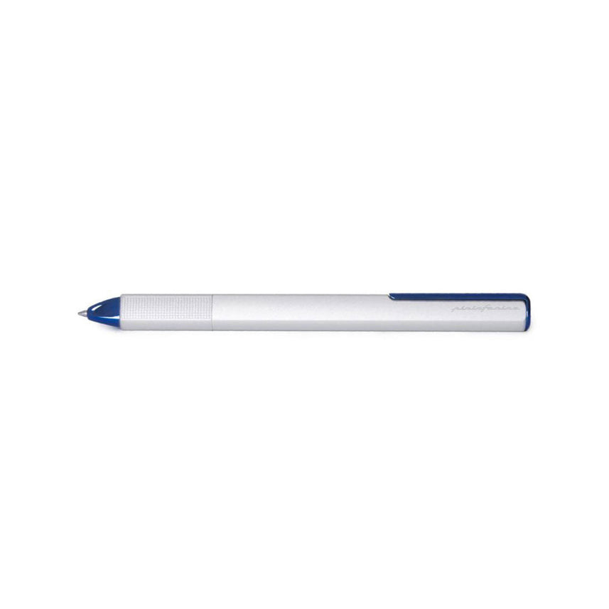 Pininfarina PF One Blue Silver Retractable Ballpoint Pen with Twist Mechanism